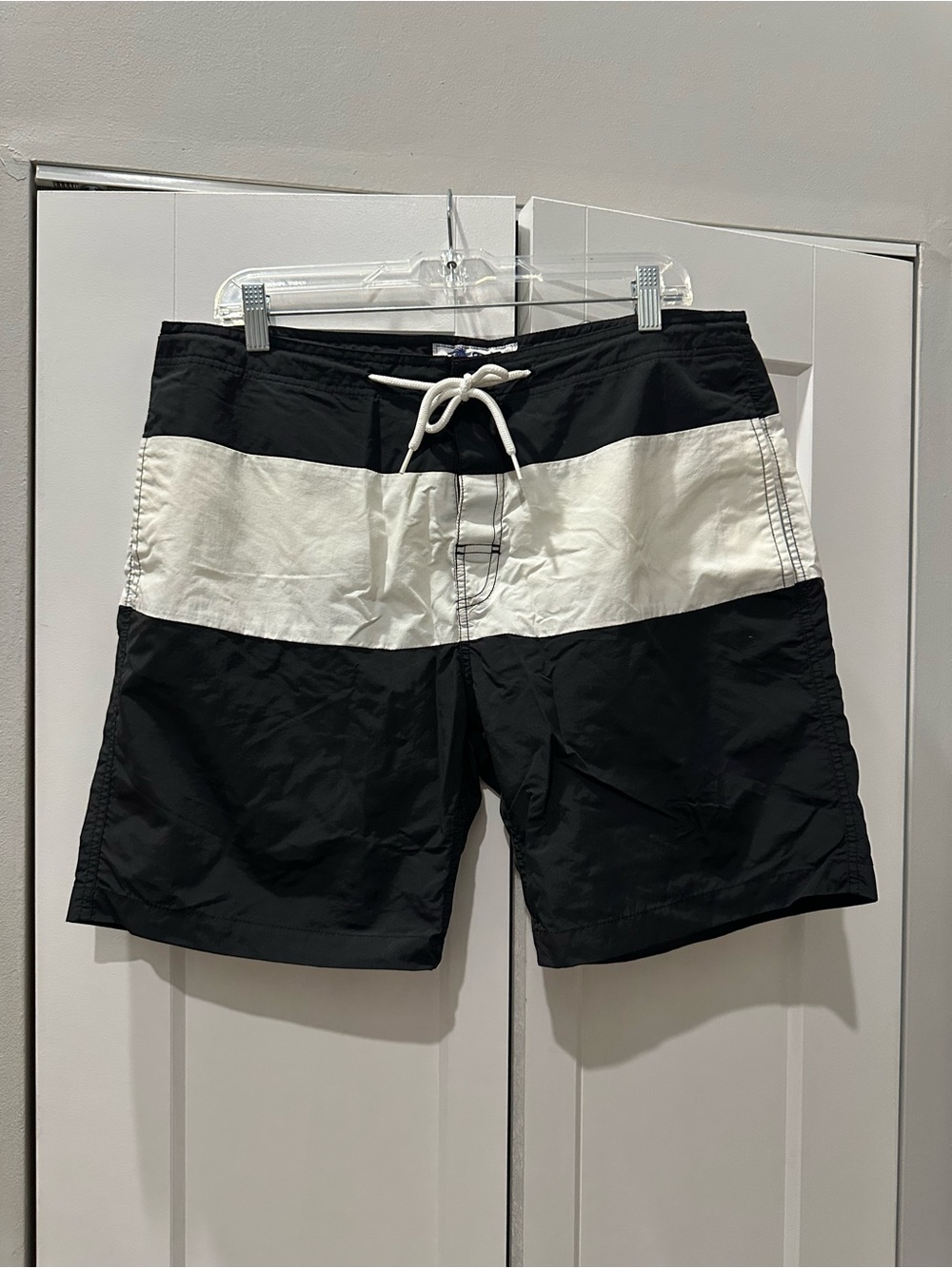 Trunks Men's Black & White Swim Shorts